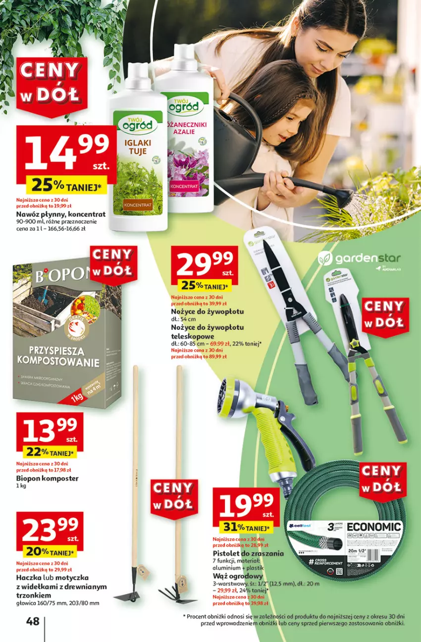 Gazetka promocyjna Auchan - Gazetka CENY W DÓŁ Hipermarket Auchan - ważna 13.06 do 19.06.2024 - strona 56 - produkty: Nawóz, Noż, Nożyce, Ogród, Pistolet, Teleskop