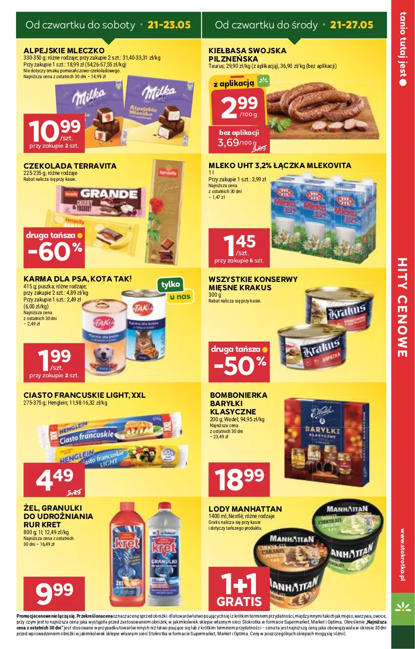 Gazetka promocyjna Stokrotka - Market - ważna 21.05 do 27.05.2026 - strona 3 - produkty: Baryłki, Ciasto francuskie, Czekolada, Gra, Kiełbasa, Krakus, Kret, Lody, Mięso, Mleczko, Mleko, Mlekovita, Nestlé, Optima, Owoce, Ser, Warzywa