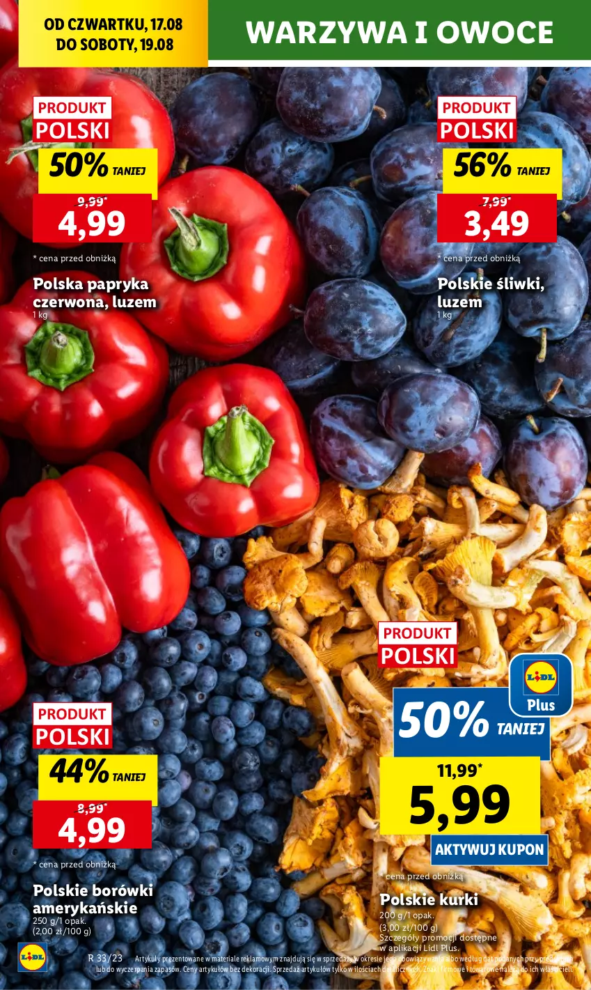 Gazetka promocyjna Lidl - GAZETKA - ważna 17.08 do 19.08.2023 - strona 18 - produkty: Owoce, Papryka, Papryka czerwona, Warzywa, Warzywa i owoce