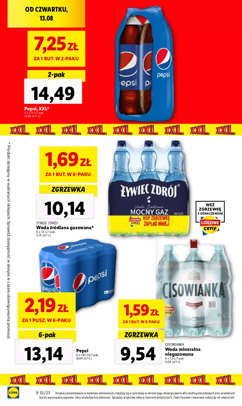 Gazetka promocyjna Lidl - GAZETKA - ważna 17.08 do 19.08.2023 - strona 26 - produkty: Cisowianka, Pepsi