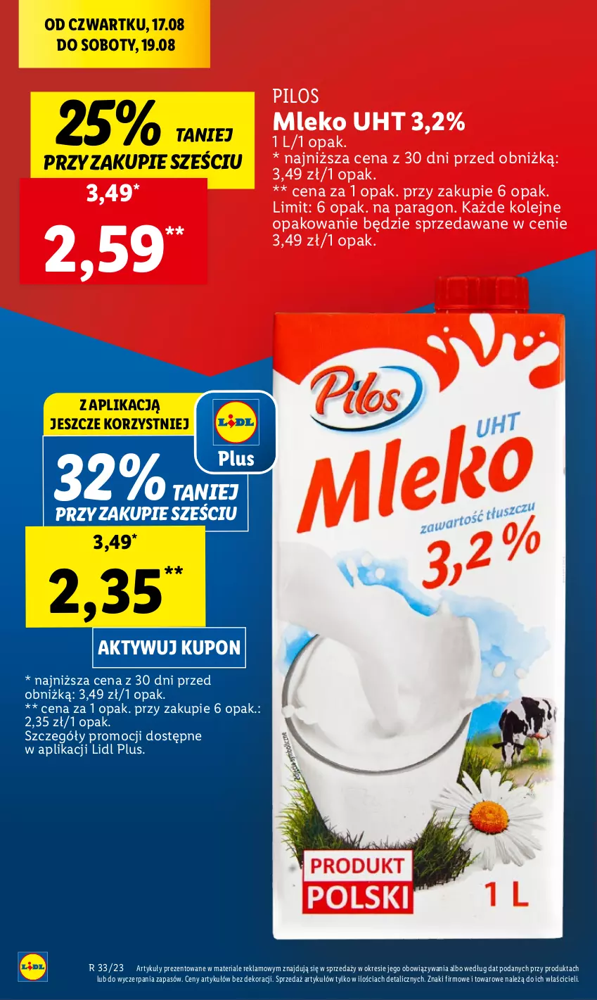 Gazetka promocyjna Lidl - GAZETKA - ważna 17.08 do 19.08.2023 - strona 4 - produkty: Mleko, Olej, Pilos