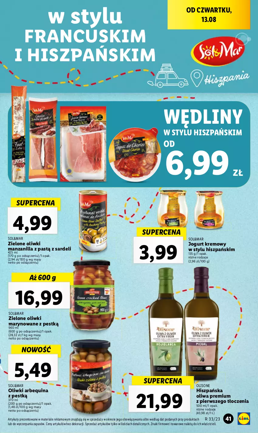 Gazetka promocyjna Lidl - GAZETKA - ważna 17.08 do 19.08.2023 - strona 47 - produkty: Oliwa, Oliwki