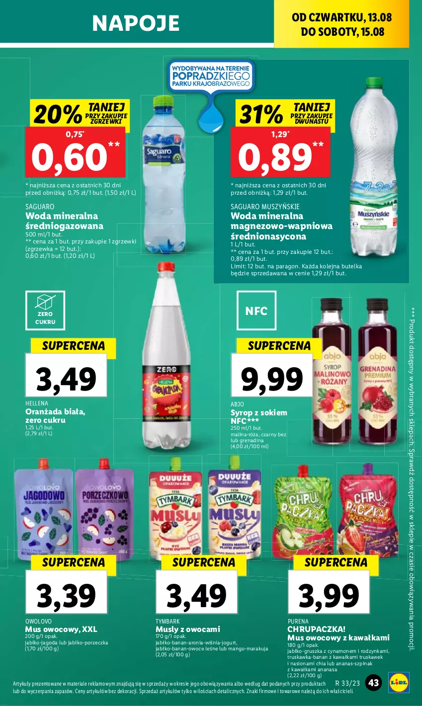 Gazetka promocyjna Lidl - GAZETKA - ważna 17.08 do 19.08.2023 - strona 49 - produkty: Hellena, Mus, Pur, Tymbark