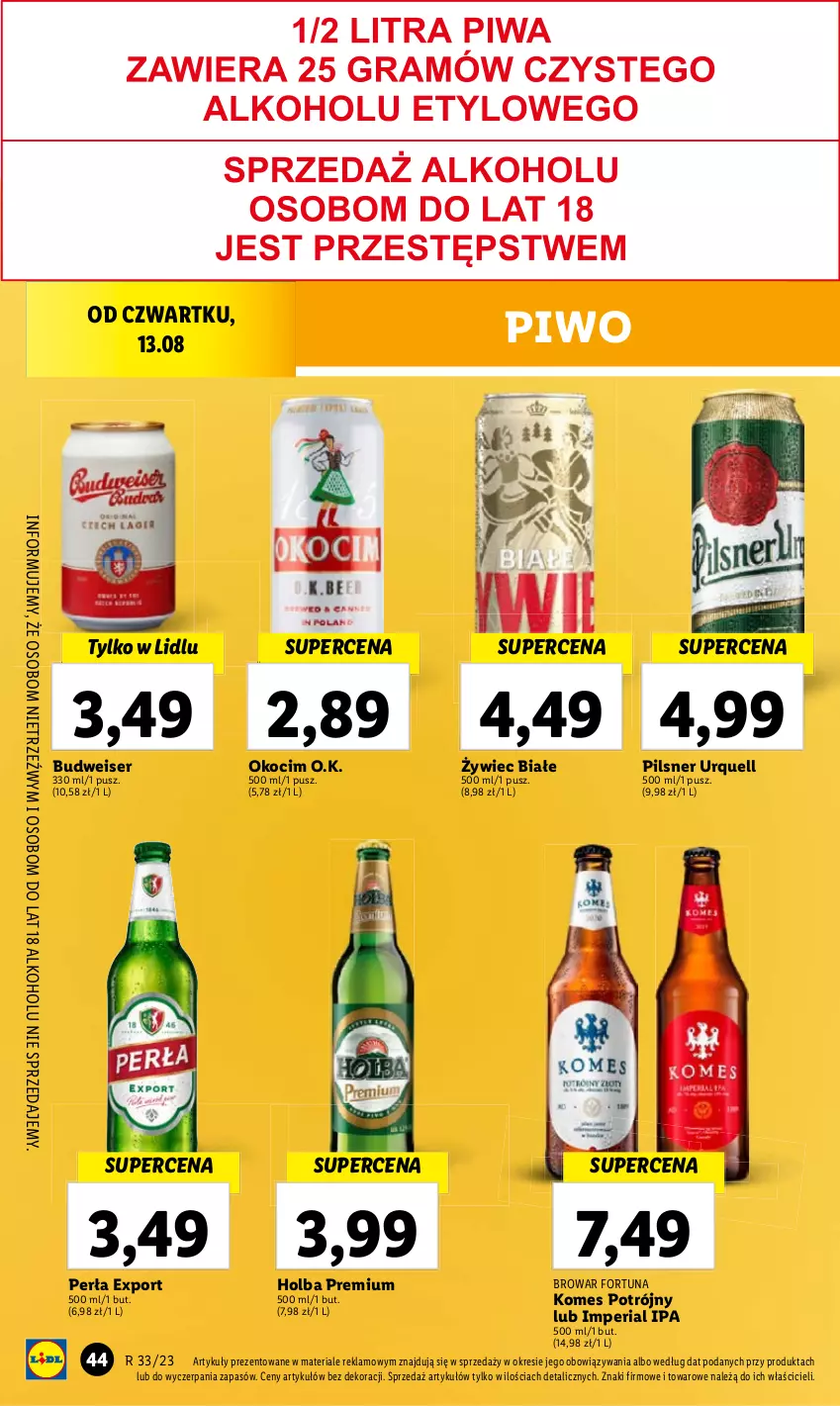 Gazetka promocyjna Lidl - GAZETKA - ważna 17.08 do 19.08.2023 - strona 50 - produkty: Koc, Okocim, Pilsner Urquell, Piwo, Ser