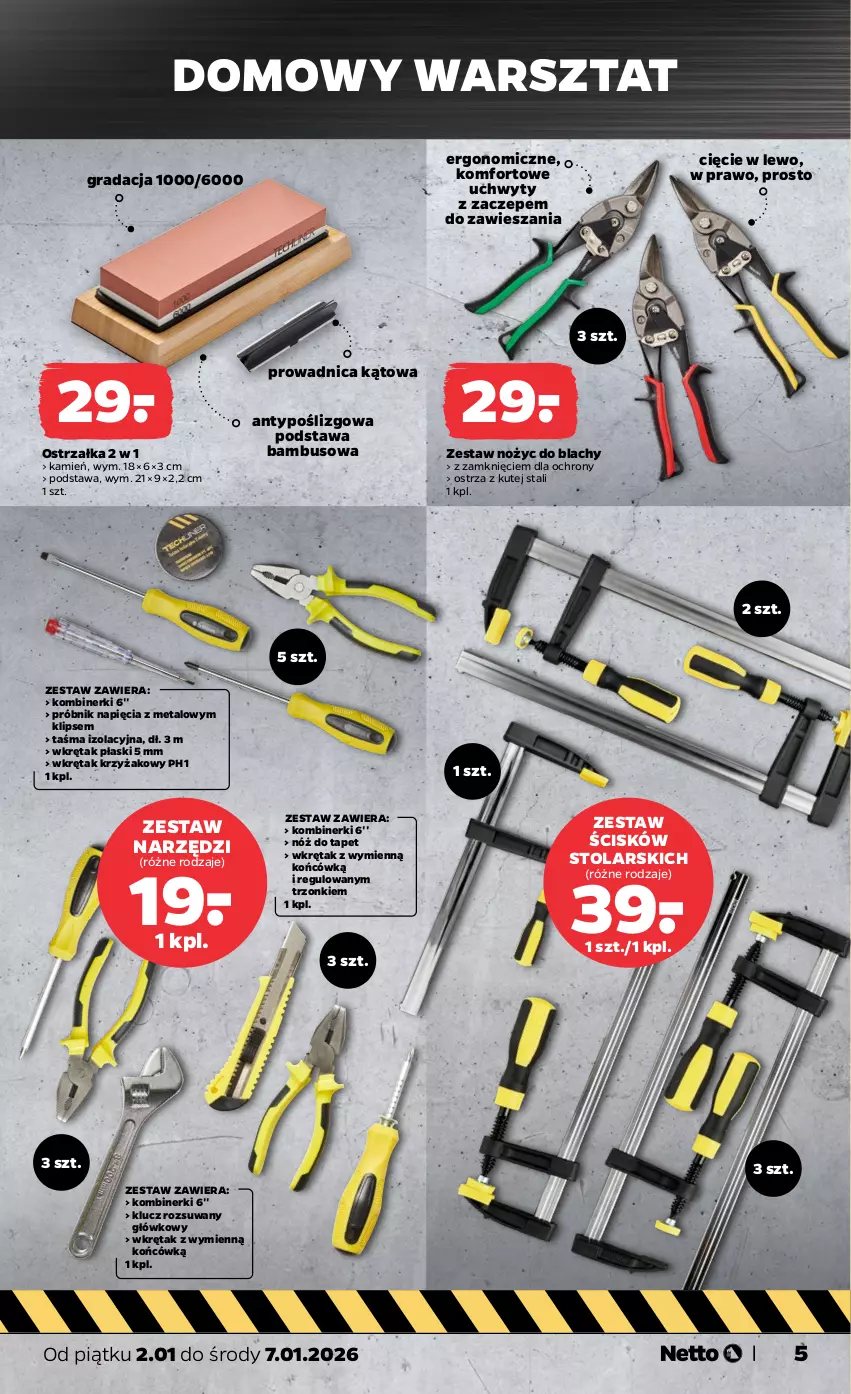 Gazetka promocyjna Netto - Od Piątku - ważna 02.01 do 07.01.2026 - strona 5 - produkty: Gra, Noż, Uchwyty, Wkręt, Zestaw narzędzi