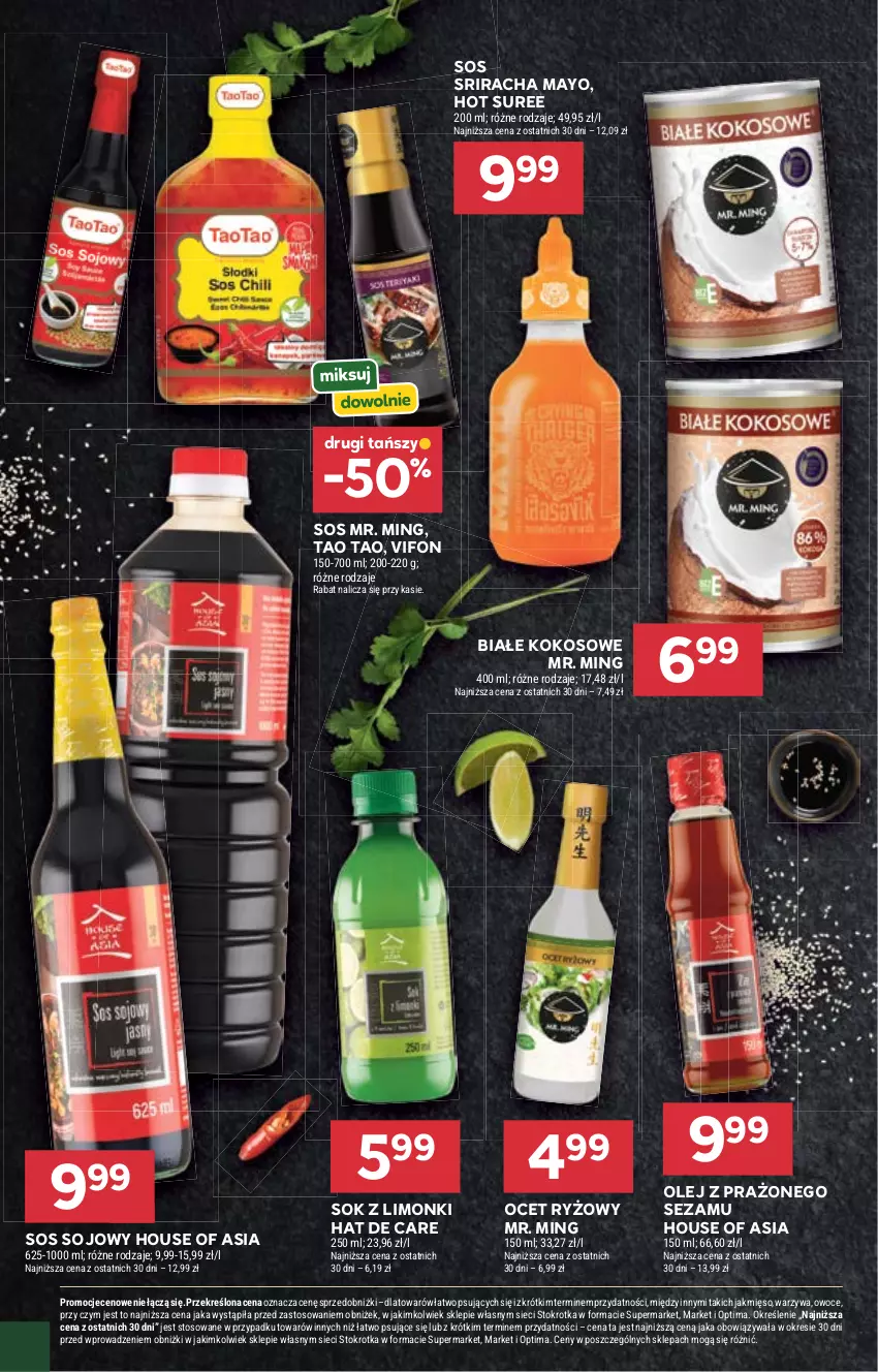 Gazetka promocyjna Stokrotka - Supermarket - ważna 03.09 do 09.09.2026 - strona 40 - produkty: House of Asia, Kokos, Mięso, Ocet, Ocet ryżowy, Olej, Optima, Owoce, Ryż, Sezam, Sok, Sos, Sos sojowy, Warzywa