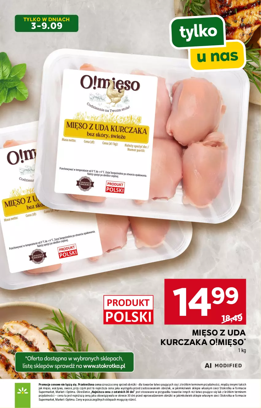 Gazetka promocyjna Stokrotka - Supermarket - ważna 03.09 do 09.09.2026 - strona 8 - produkty: Kurczak, Mięso, Mięso z uda kurczaka, Optima, Owoce, Warzywa