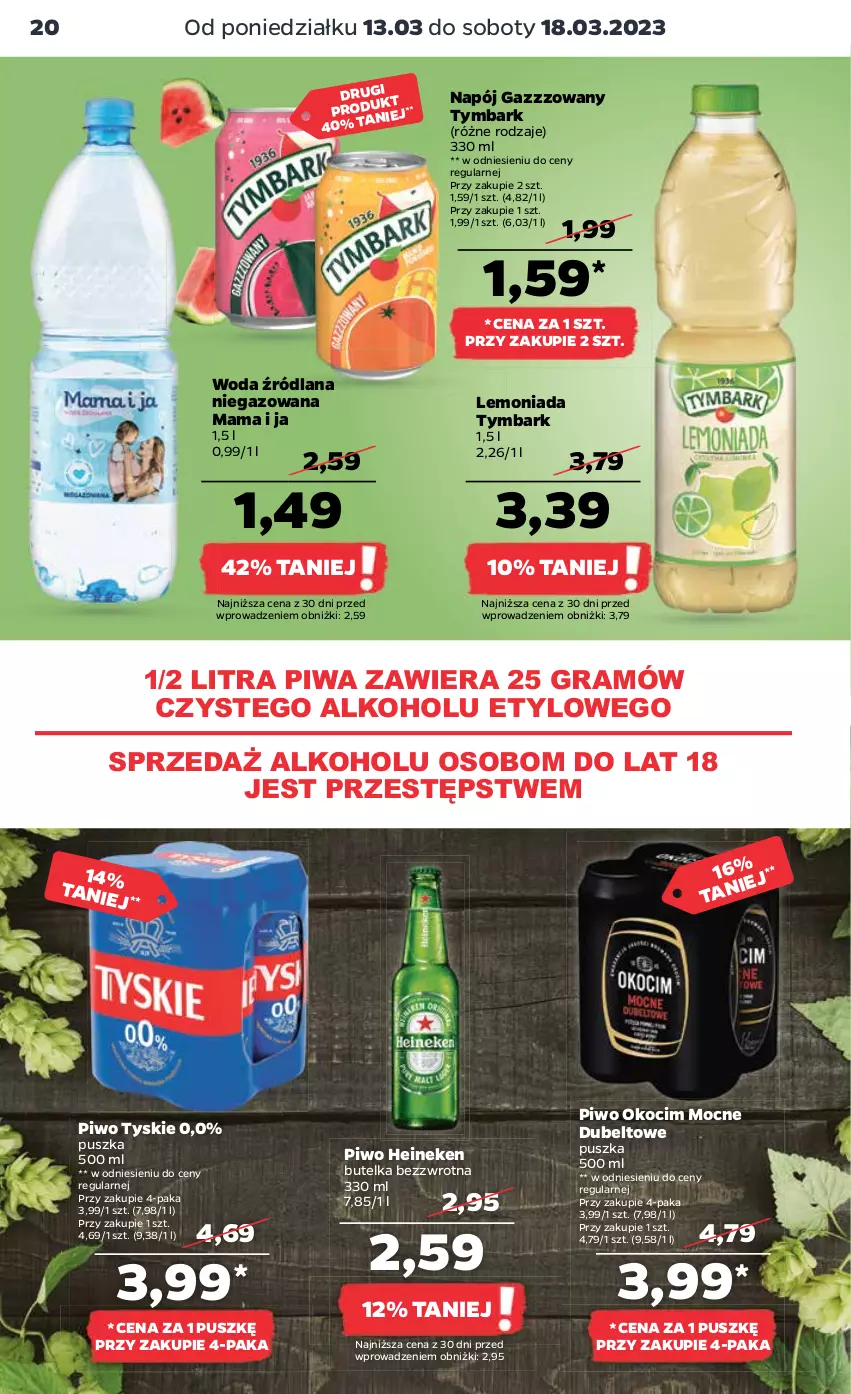 Gazetka promocyjna Netto - Artykuły spożywcze - ważna 13.03 do 18.03.2023 - strona 20 - produkty: Gra, Heineken, Koc, LANA, Lemoniada, Napój, Okocim, Piwa, Piwo, Tymbark, Tyskie, Woda