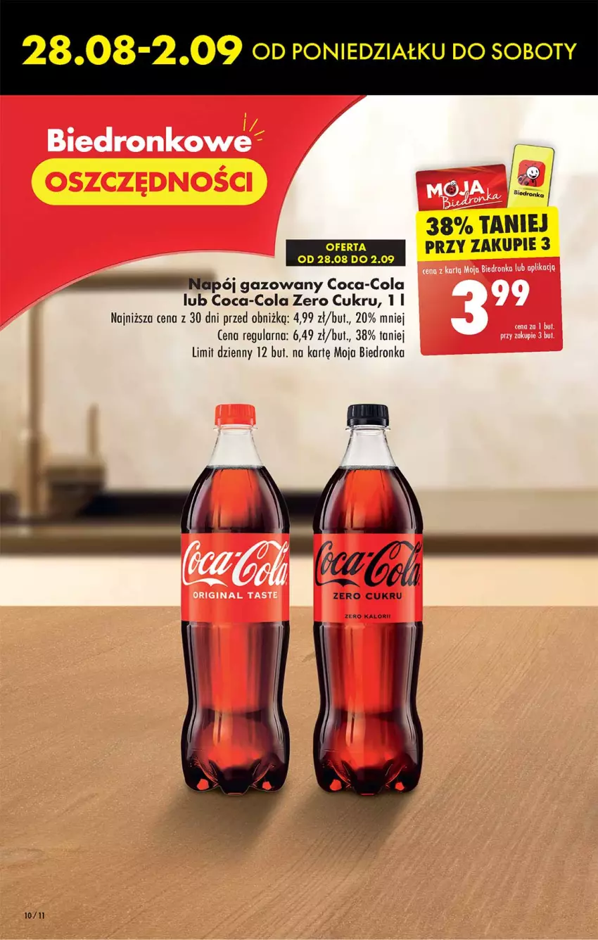 Gazetka promocyjna Biedronka - Od czwartku - ważna 31.08 do 06.09.2023 - strona 10 - produkty: Coca-Cola, Napój, Napój gazowany