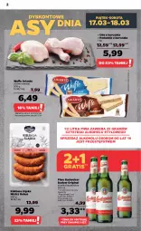 Gazetka promocyjna Netto - Artykuły spożywcze - Gazetka - ważna od 22.03 do 22.03.2023 - strona 2 - produkty: Piwa, Piwo, Kurczak, Udo z kurczaka, Ser, Gin, Gra, Wafle, Kiełbasa, Podudzie z kurczaka, Kiełbasa śląska