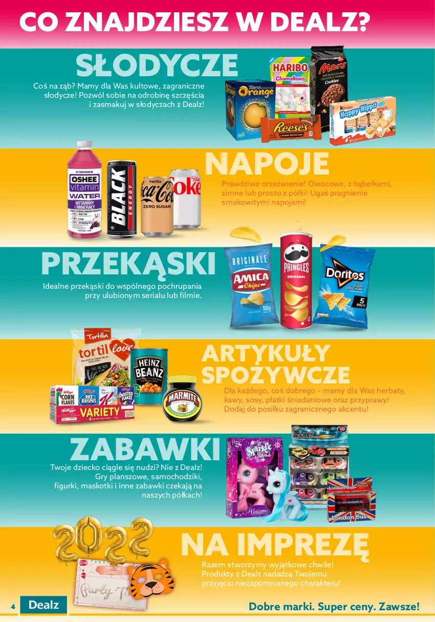 Gazetka promocyjna Dealz - WIELKIE OTWARCIE 16.12.2022 🥳Galeria Pestka, Poznań - ważna 01.01 do 01.01.1970 - strona 4 - produkty: Artykuły spożywcze, Biuro, Chodzik, Danio, Długopis, Fa, Fanta, Gra, Gry, Marker, Napoje, Papier, Półka, Przyprawy, Samochodziki, Ser, Sos, Top, Zdrowie