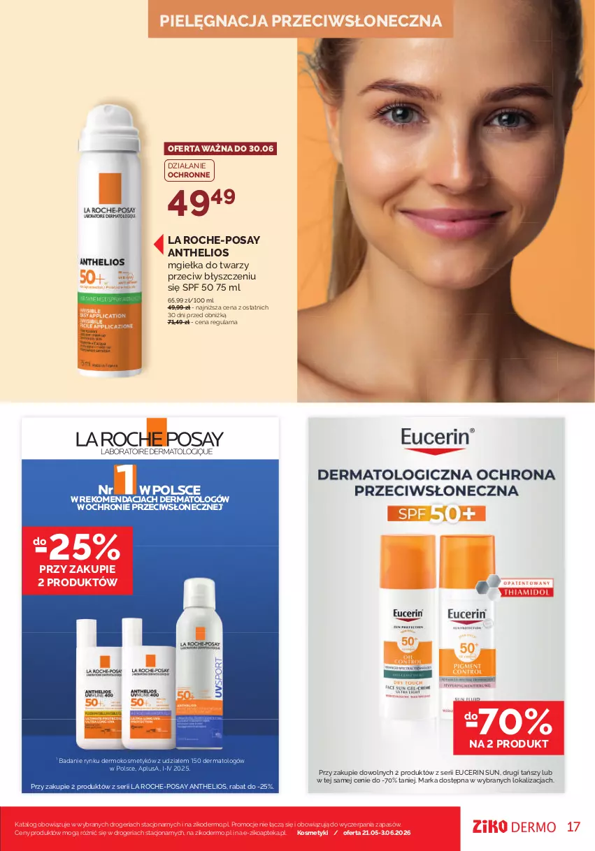 Gazetka promocyjna Ziko - Gazetka Ziko Dermo - ważna 21.05 do 30.06.2026 - strona 17 - produkty: Apteka, Helio, La Roche-Posay, Mgiełka do twarzy, Ser