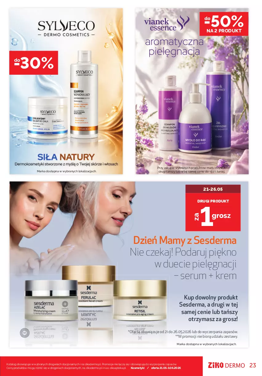 Gazetka promocyjna Ziko - Gazetka Ziko Dermo - ważna 21.05 do 30.06.2026 - strona 23 - produkty: Apteka, Rum, Ser, Serum, Sesderma