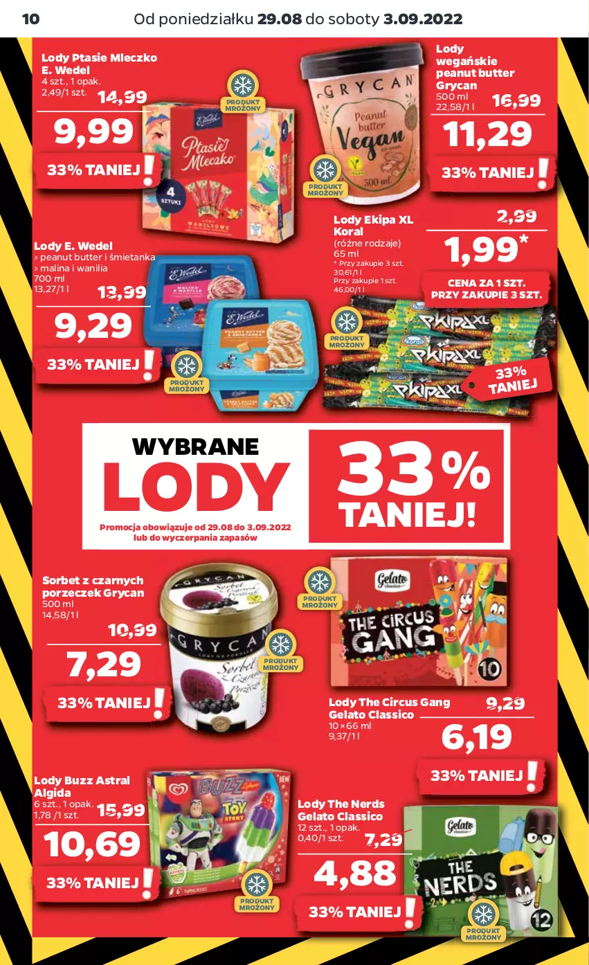 Gazetka promocyjna Netto - Artykuły spożywcze - ważna 29.08 do 03.09.2022 - strona 10 - produkty: Algida, E. Wedel, Gry, LG, Lody, Mleczko, Por, Ptasie mleczko