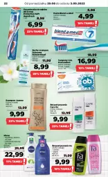 Gazetka promocyjna Netto - Artykuły spożywcze - Gazetka - ważna od 03.09 do 03.09.2022 - strona 22 - produkty: Aquafresh, Balsam do ciała, Mleczko do ciała, Szczoteczka do zębów, Schwarzkopf, Tampony, Joanna, Mleczko, Schauma, Szampon, Suchy szampon, O.B., Blend-a-Med, Nivea, Szczoteczka, Fa