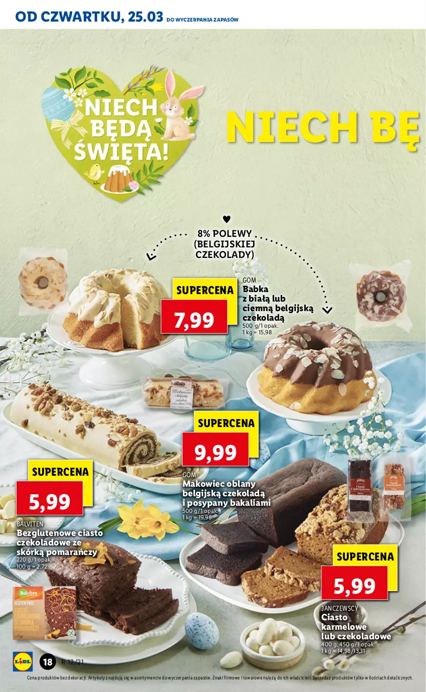 Gazetka promocyjna Lidl - GAZETKA - ważna 25.03 do 28.03.2021 - strona 18 - produkty: Babka, Ciasto czekoladowe, LG, Makowiec