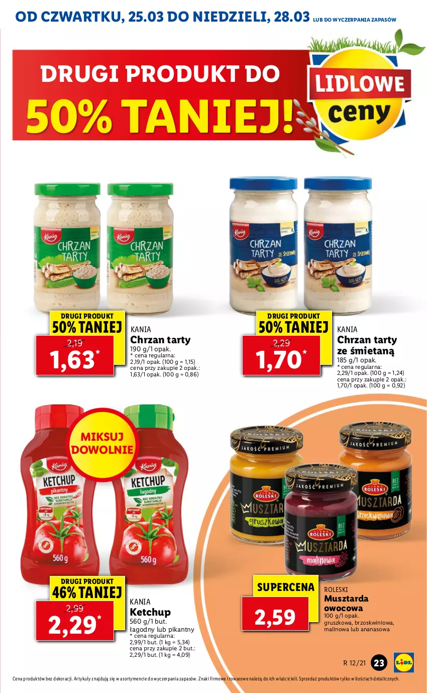 Gazetka promocyjna Lidl - GAZETKA - ważna 25.03 do 28.03.2021 - strona 23 - produkty: Ananas, Chrzan, Ketchup, Mus, Musztarda