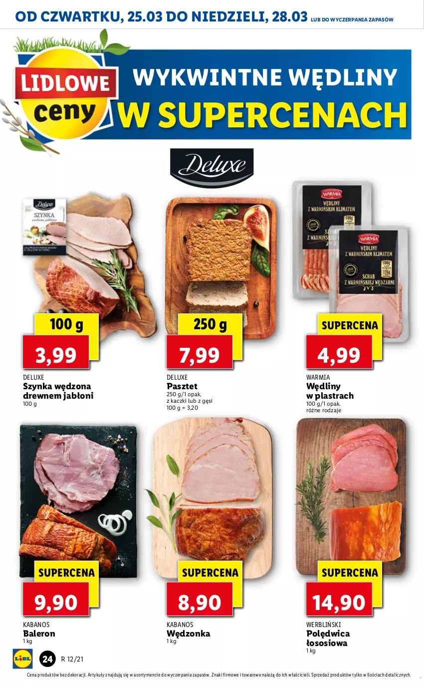 Gazetka promocyjna Lidl - GAZETKA - ważna 25.03 do 28.03.2021 - strona 24 - produkty: Kabanos, Pasztet, Polędwica, Sos, Szynka