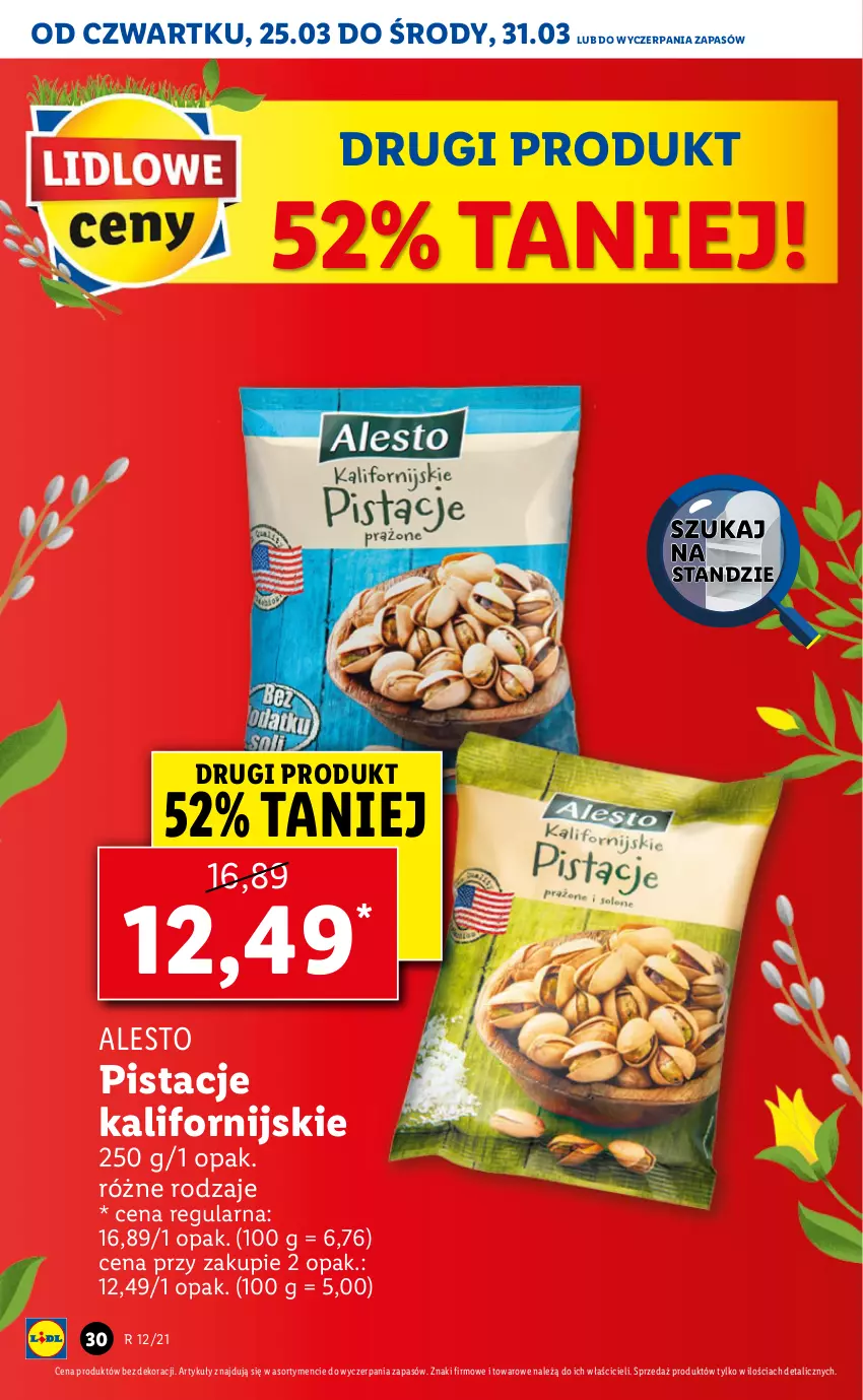 Gazetka promocyjna Lidl - GAZETKA - ważna 25.03 do 28.03.2021 - strona 30 - produkty: Pistacje