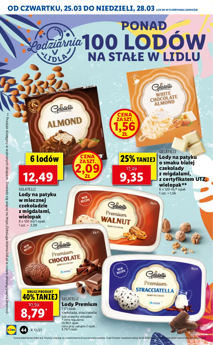 Gazetka promocyjna Lidl - GAZETKA - ważna 25.03 do 28.03.2021 - strona 44 - produkty: Czekolada, Lody, Orzechy włoskie