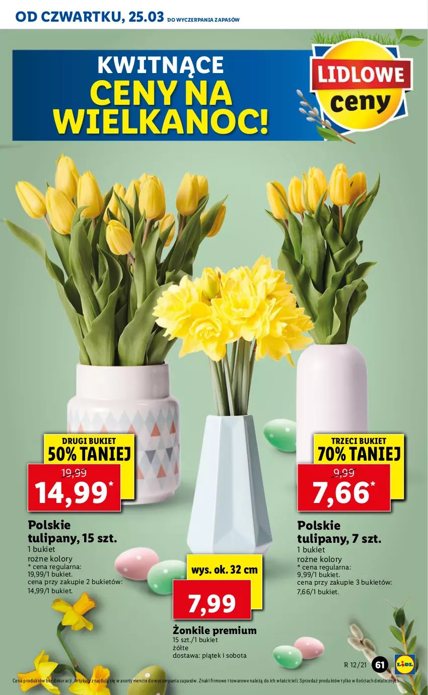 Gazetka promocyjna Lidl - GAZETKA - ważna 25.03 do 28.03.2021 - strona 61 - produkty: Bukiet, Tulipan