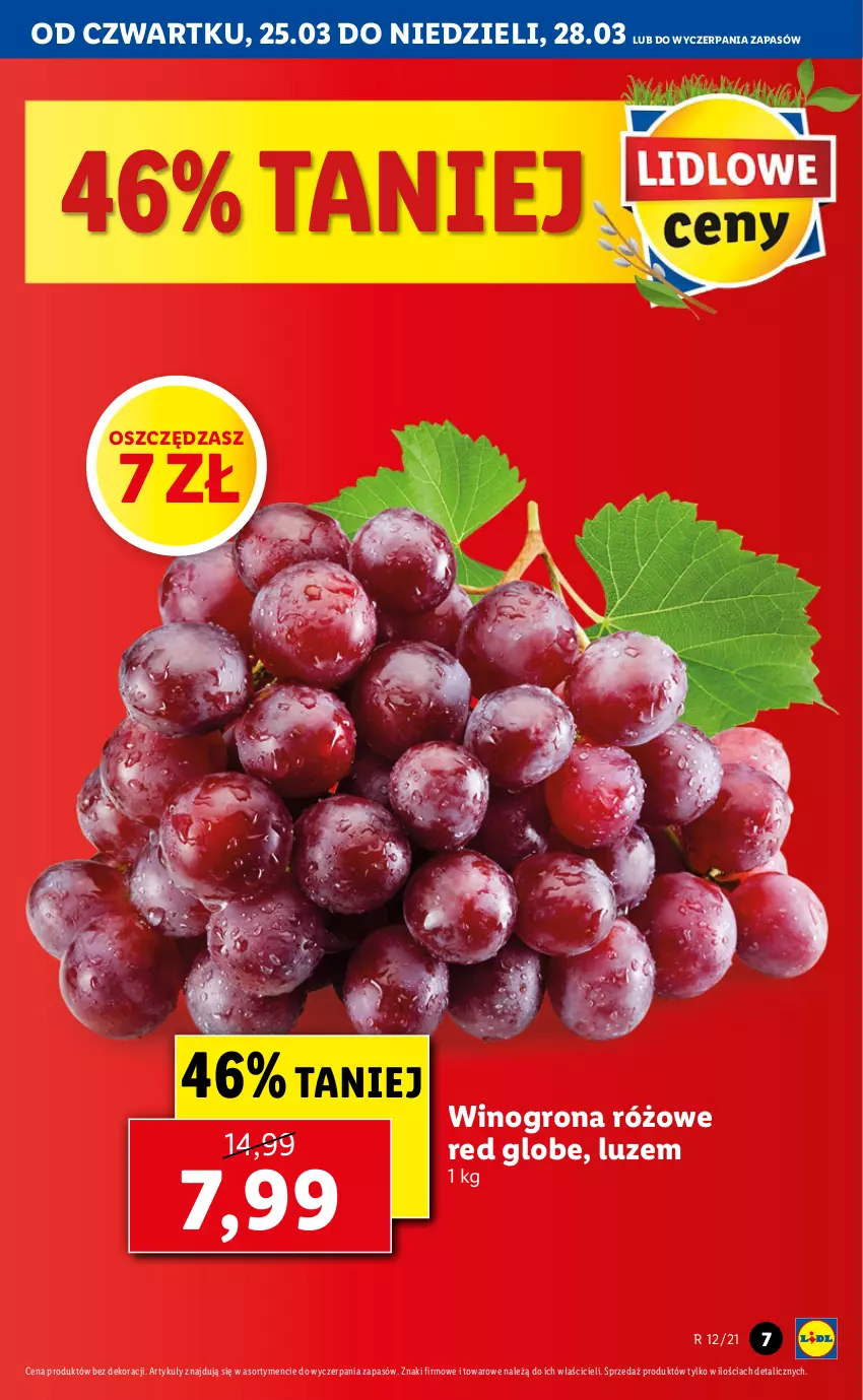 Gazetka promocyjna Lidl - GAZETKA - ważna 25.03 do 28.03.2021 - strona 7 - produkty: Wino, Winogrona