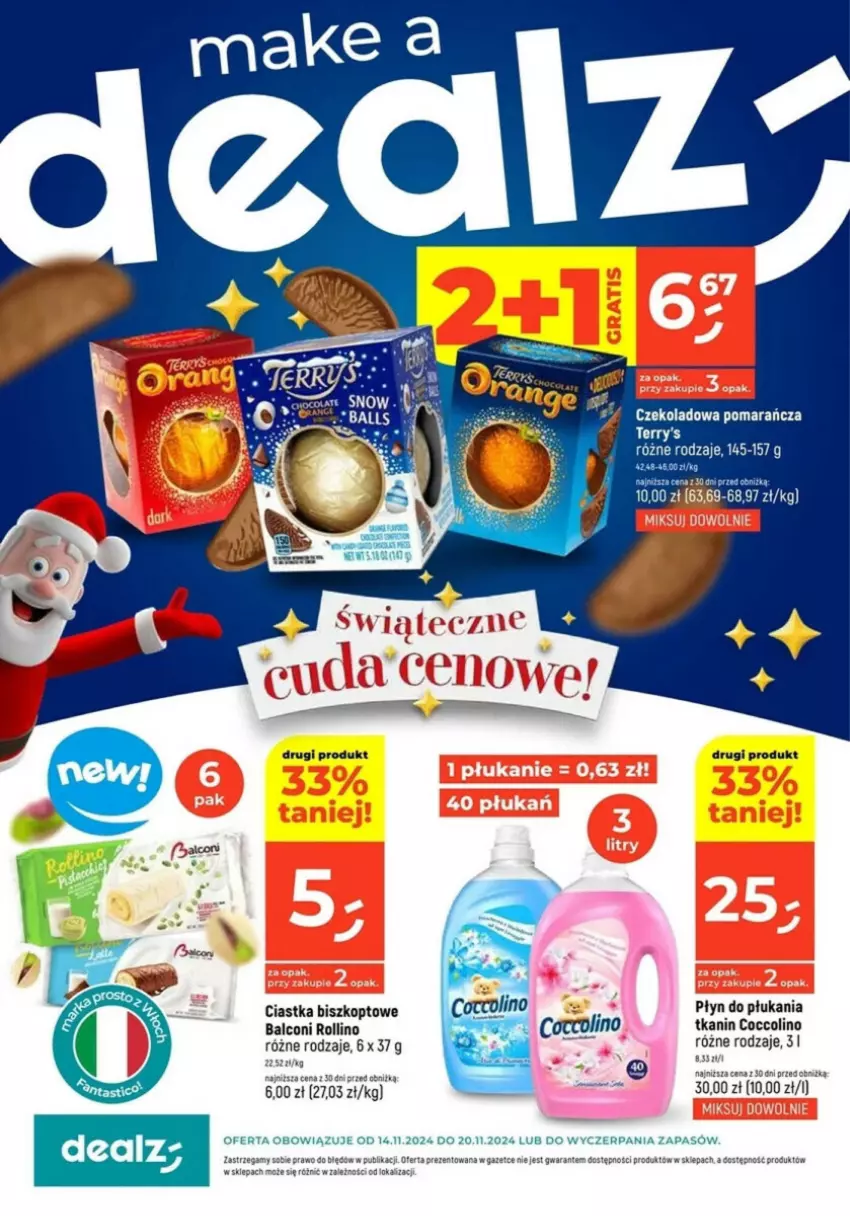 Gazetka promocyjna Dealz - ważna 14.11 do 20.11.2024 - strona 1 - produkty: Alcon, Ciastka, Coccolino, Płyn do płukania