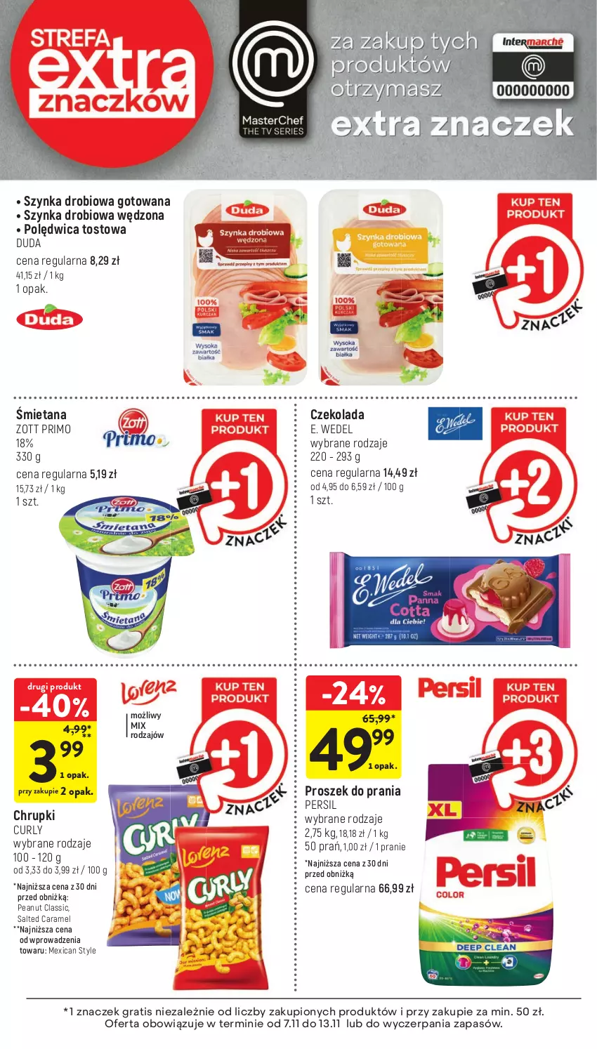 Gazetka promocyjna Intermarche - ważna 07.11 do 13.11.2024 - strona 39 - produkty: Chrupki, Czekolada, Duda, E. Wedel, Gra, Persil, Polędwica, Proszek do prania, Szynka, Zott, Zott Primo