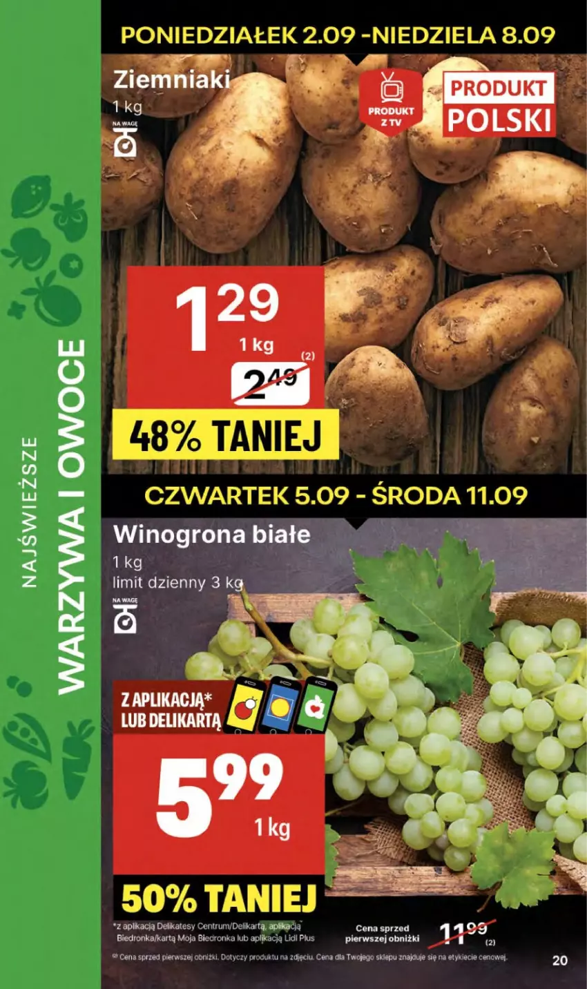 Gazetka promocyjna Delikatesy Centrum - NOWA GAZETKA Delikatesy Centrum od 5 września! 5-11.09.2024 - ważna 05.09 do 11.09.2024 - strona 20 - produkty: Owoce, Rum, Warzywa, Warzywa i owoce, Wino, Winogrona