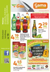 Gazetka promocyjna Gama - Gazetka Gama - Gazetka - ważna od 15.09 do 15.09.2023 - strona 1 - produkty: Piwa, Piwo, Piec, Sok, Gra, Sokołów, O nas, Napój gazowany, Fanta, Sprite, Napój, Fa
