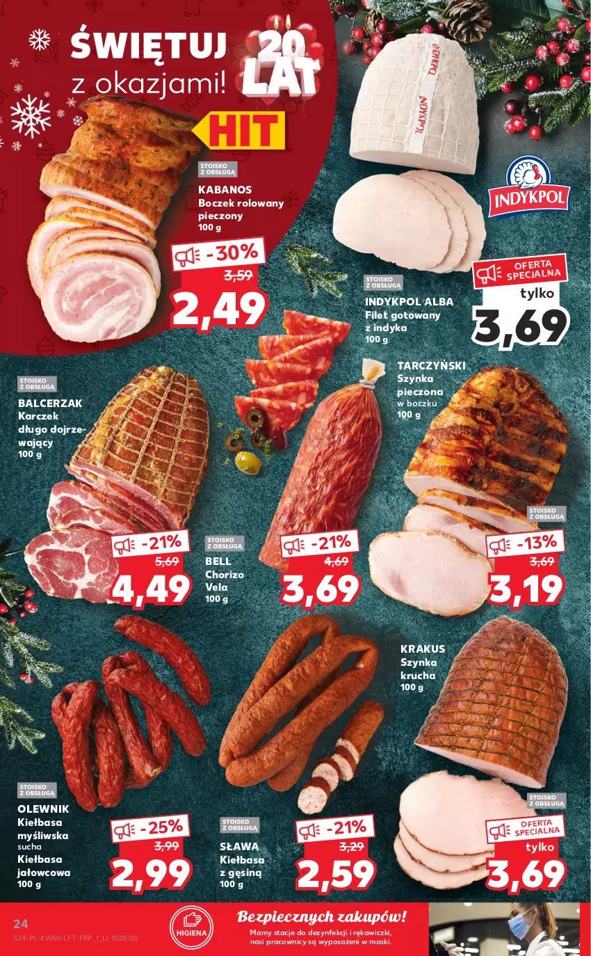 Gazetka promocyjna Kaufland - OFERTA TYGODNIA - ważna 16.12 do 21.12.2021 - strona 24 - produkty: Bell, Boczek, Kabanos, Kiełbasa, Krakus, Olewnik, Piec, Szynka, Tarczyński