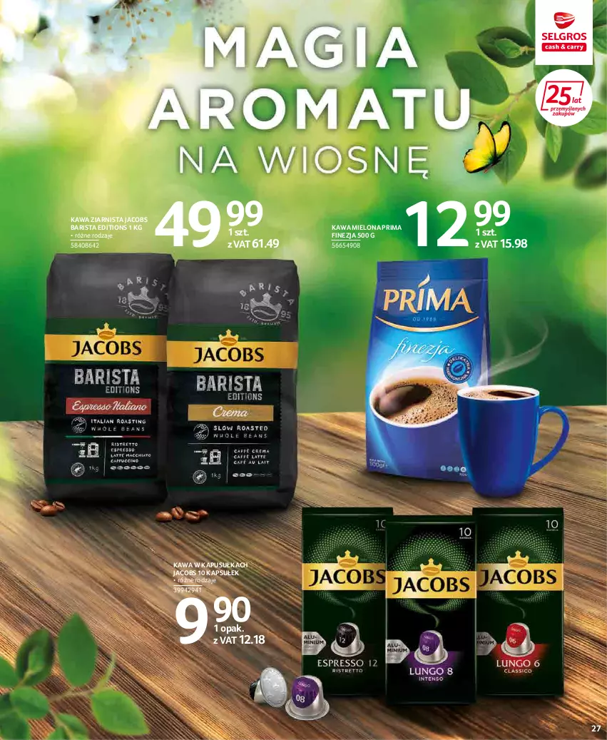 Gazetka promocyjna Selgros - Extra Oferta - ważna 01.04 do 30.04.2022 - strona 27 - produkty: Jacobs, Kawa, Kawa mielona, Kawa ziarnista, Prima