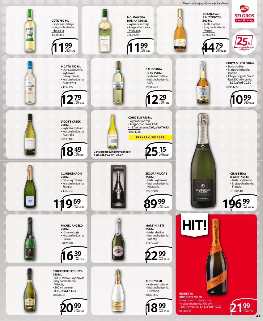 Gazetka promocyjna Selgros - Extra Oferta - ważna 01.04 do 30.04.2022 - strona 41 - produkty: Gin, Gry, Martini, Mionetto, Prosecco, Stock, Tokaji