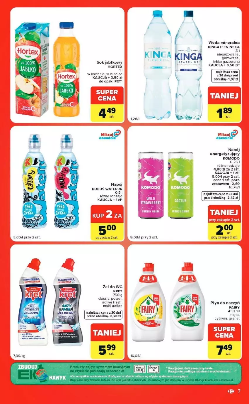 Gazetka promocyjna Carrefour - Gazetka Market w SUMIE ekspresowe zakupy - ważna 15.09 do 21.09.2026 - strona 7 - produkty: Fa, Gra, Kret, Kubuś, Kubuś Waterrr, Mięta, Napój, Rama, Woda, Woda mineralna