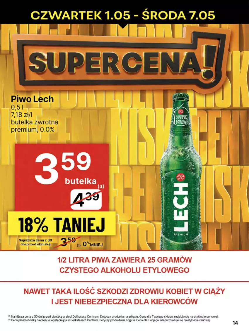 Gazetka promocyjna Delikatesy Centrum - Franczyza DC18 Czwartek - ważna 01.05 do 07.05.2025 - strona 14 - produkty: Gra, Piec, Piwa, Piwo