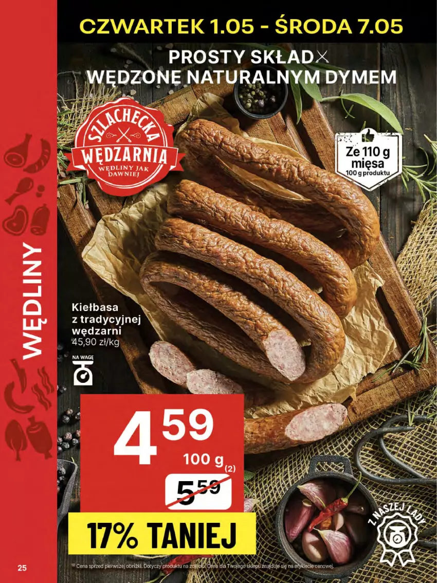 Gazetka promocyjna Delikatesy Centrum - Franczyza DC18 Czwartek - ważna 01.05 do 07.05.2025 - strona 25 - produkty: Kiełbasa