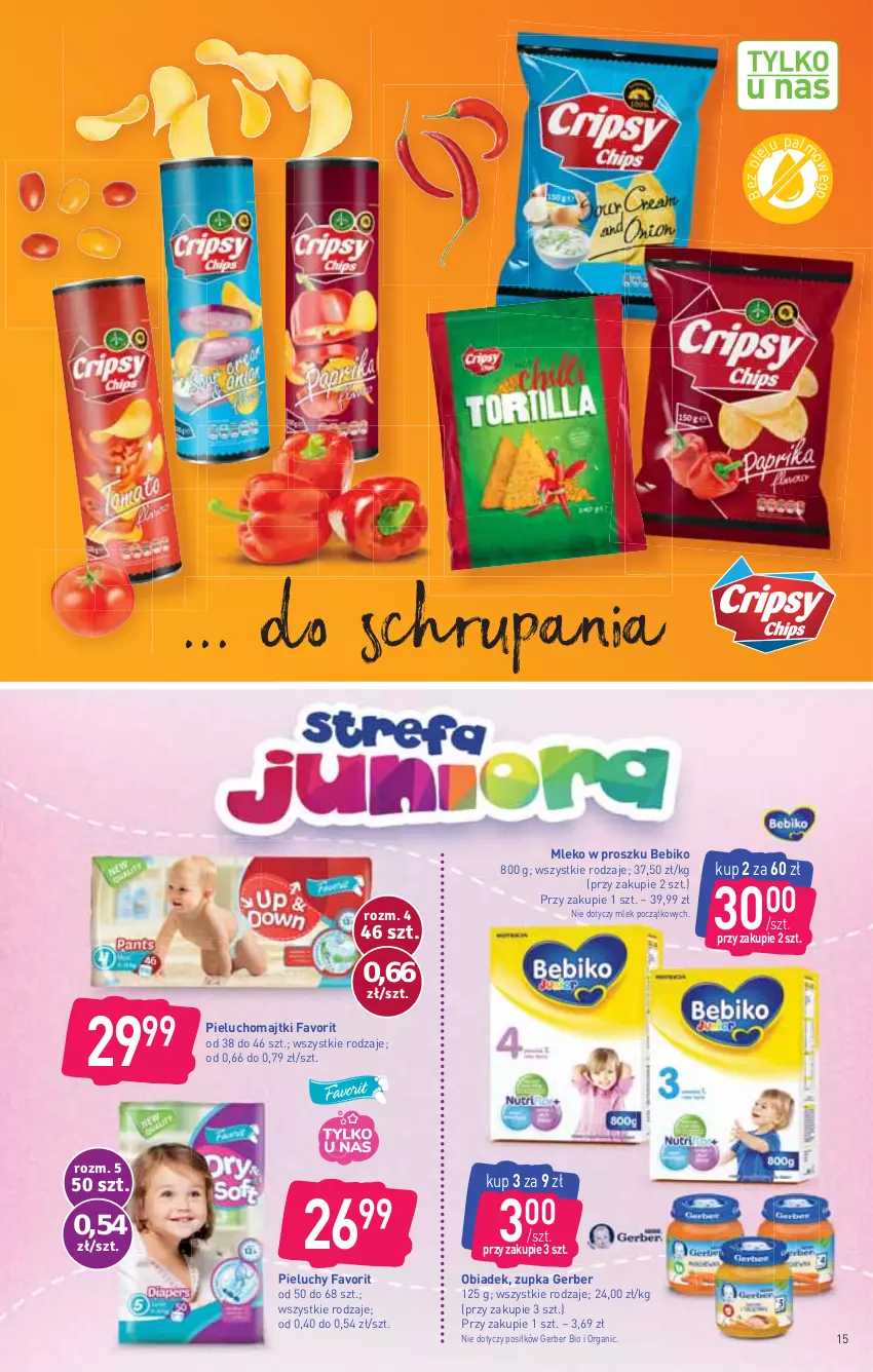 Gazetka promocyjna Stokrotka - Supermarket - ważna 05.08 do 11.08.2021 - strona 15 - produkty: Bebiko, Fa, Gerber, Majtki, Mleko, Mleko w proszku, Pieluchomajtki, Pieluchy