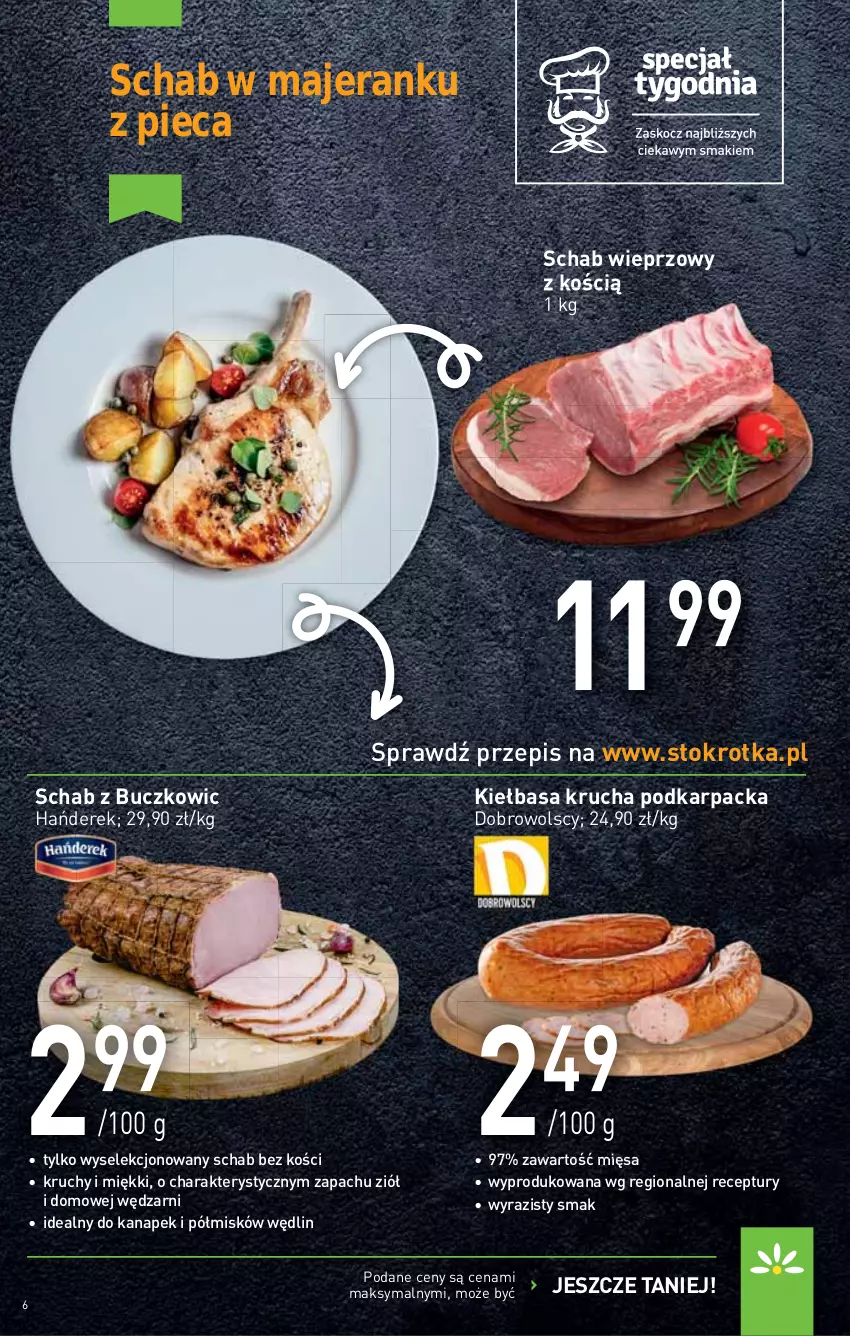 Gazetka promocyjna Stokrotka - Supermarket - ważna 05.08 do 11.08.2021 - strona 6 - produkty: Karp, Kiełbasa, Kiełbasa krucha, Piec, Schab bez kości, Schab wieprzowy