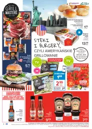 Gazetka promocyjna Carrefour - Gazetka Pyszny świat grilla - Gazetka - ważna od 08.05 do 08.05.2021 - strona 4 - produkty: Piwa, Piwo, Piec, Sos, Sok, Gra, Roszponka, Sokołów, Hamburger, Rukola, Stek, LANA, Sałat, Sezam, Burger, Grill, Bułka, Pomidory, Heinz, Fa