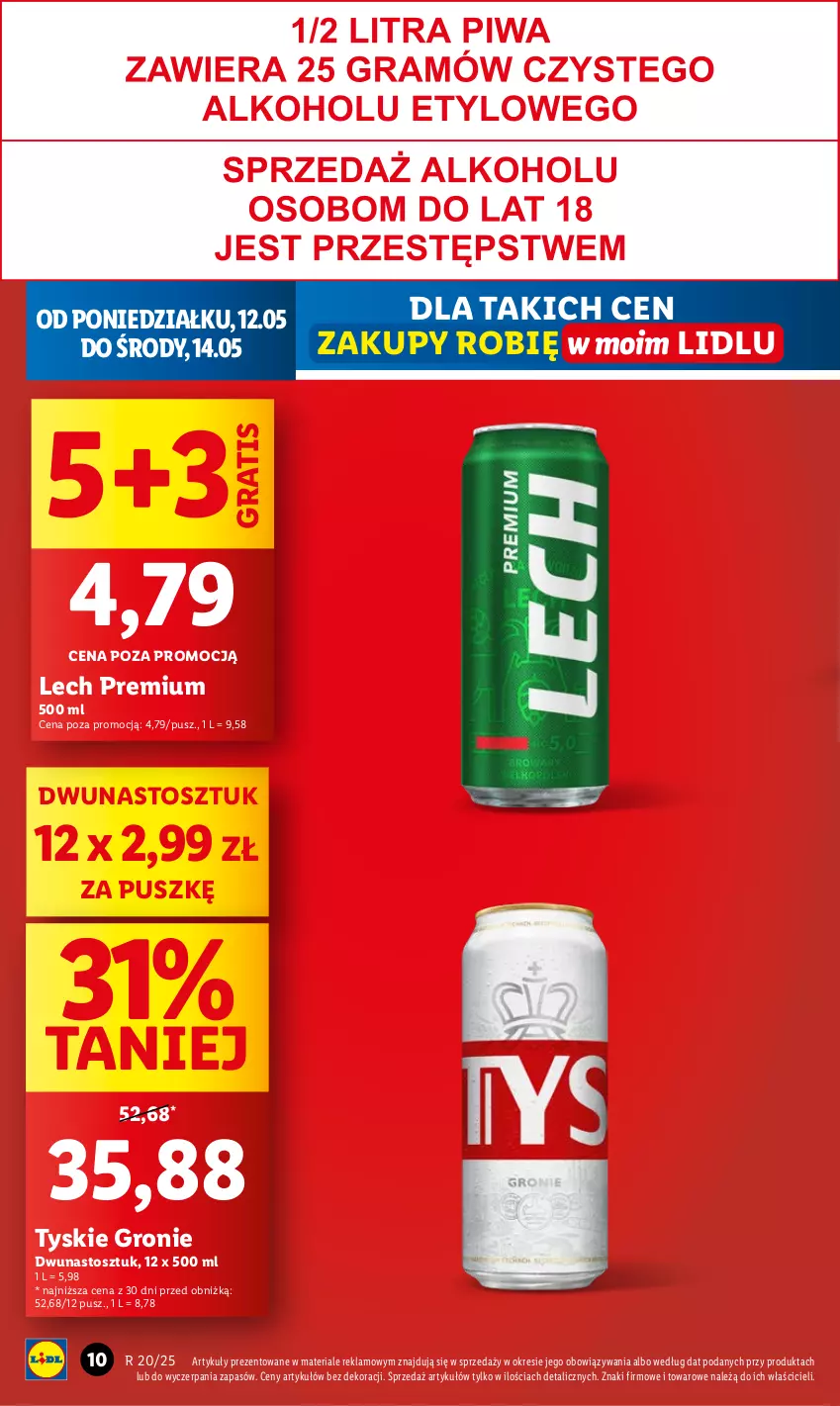 Gazetka promocyjna Lidl - GAZETKA - ważna 12.05 do 14.05.2025 - strona 10 - produkty: Gra, Lech Premium, Tyskie