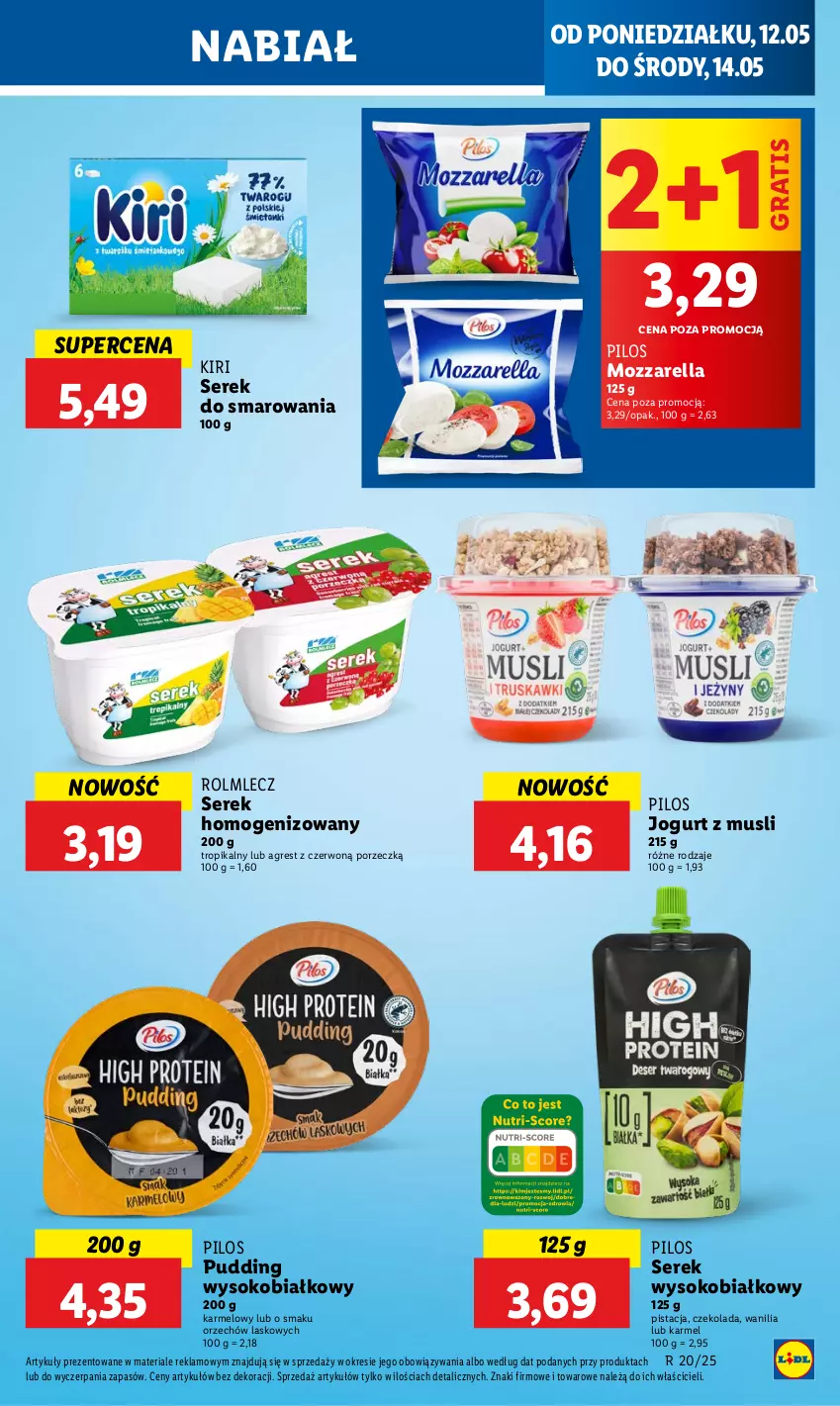 Gazetka promocyjna Lidl - GAZETKA - ważna 12.05 do 14.05.2025 - strona 25 - produkty: Czekolada, Gra, Gres, Jogurt, Mozzarella, Mus, Pilos, Por, Pudding, Rolmlecz, Ser, Serek, Serek homogenizowany, Sok
