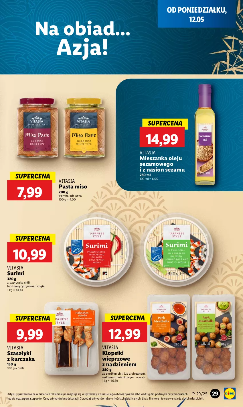 Gazetka promocyjna Lidl - GAZETKA - ważna 12.05 do 14.05.2025 - strona 35 - produkty: Chrzan, Klopsiki, Kurczak, Olej, Ser, Sezam, Surimi, Wasa