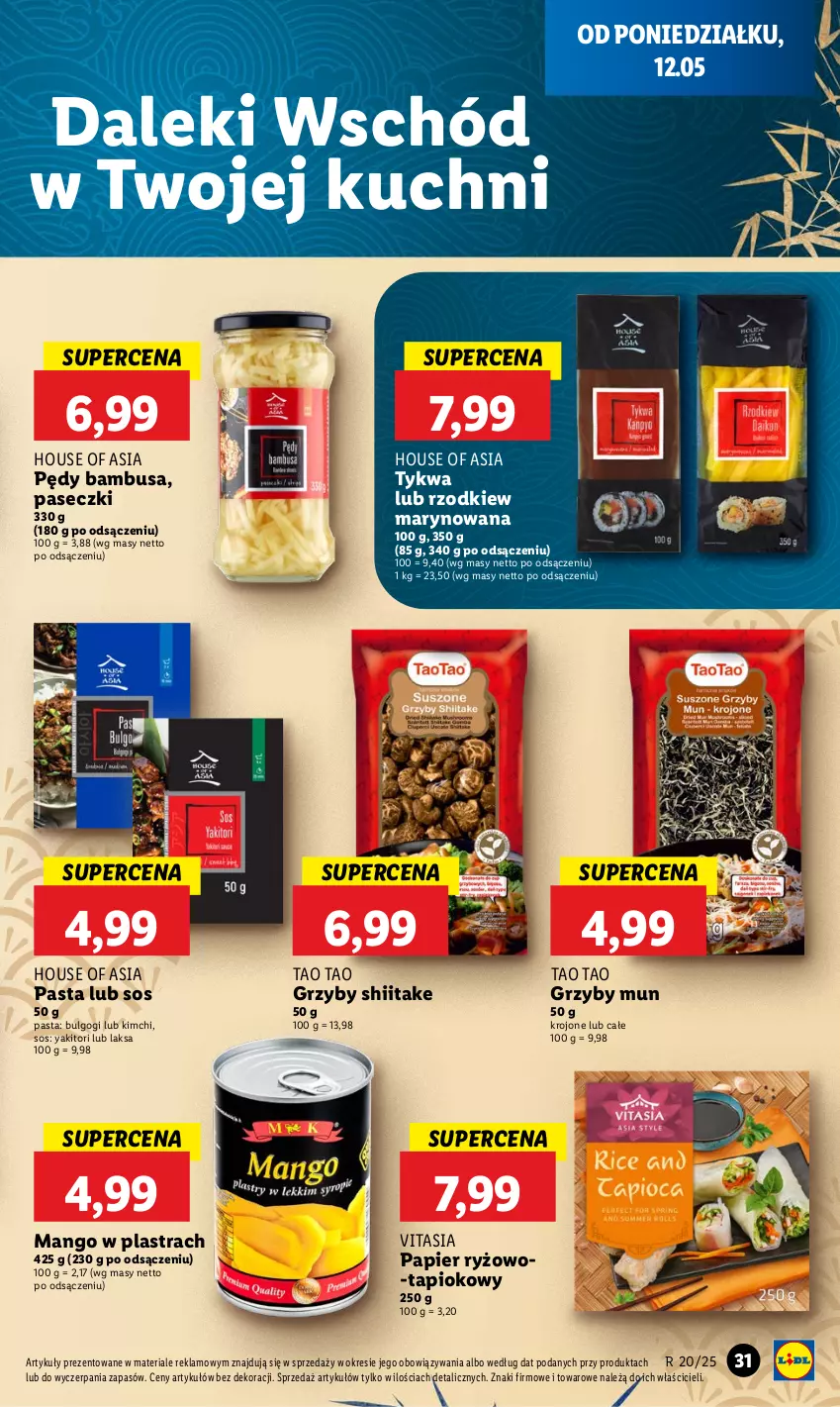 Gazetka promocyjna Lidl - GAZETKA - ważna 12.05 do 14.05.2025 - strona 37 - produkty: Grzyby, Grzyby mun, Grzyby shiitake, House of Asia, LG, Mango, Papier, Pędy bambusa, Ryż, Sos