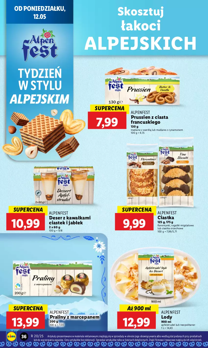 Gazetka promocyjna Lidl - GAZETKA - ważna 12.05 do 14.05.2025 - strona 44 - produkty: Ciastka, Deser, Florentynki, Kawa, Koc, Kosz, Lody, Praliny, Rogal, Ser, Stek