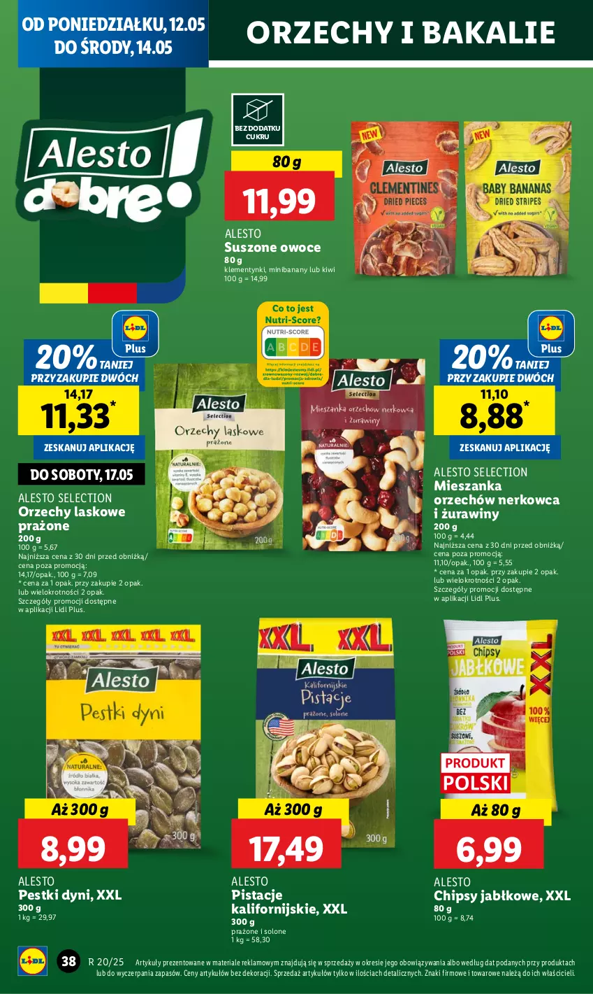 Gazetka promocyjna Lidl - GAZETKA - ważna 12.05 do 14.05.2025 - strona 46 - produkty: Banany, Chipsy, Kiwi, Klementynki, Owoce, Pestki dyni, Pistacje