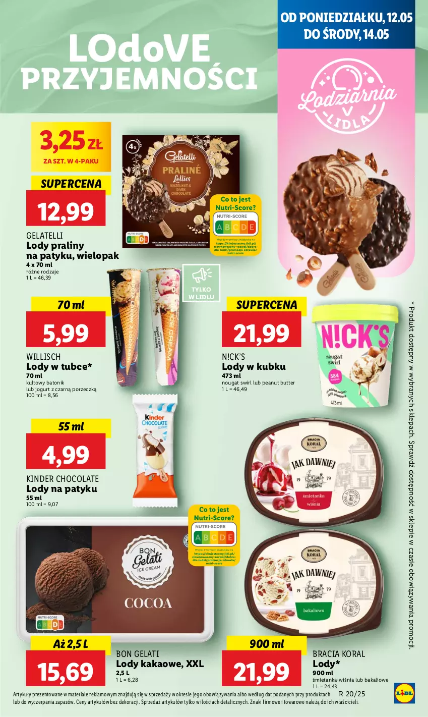Gazetka promocyjna Lidl - GAZETKA - ważna 12.05 do 14.05.2025 - strona 49 - produkty: Baton, Dove, Jogurt, Kakao, Kinder, Lody, Por, Praliny, Tonik