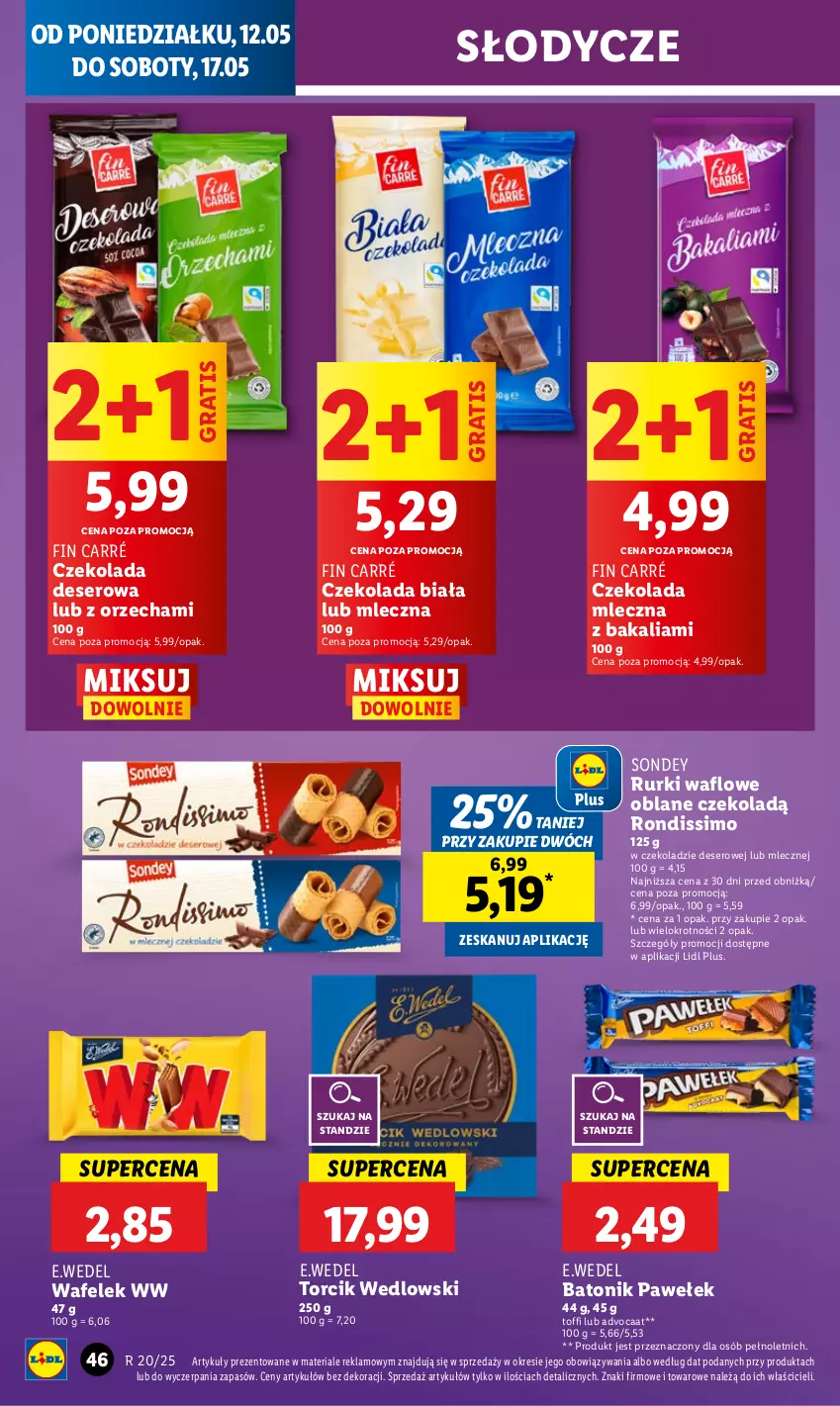 Gazetka promocyjna Lidl - GAZETKA - ważna 12.05 do 14.05.2025 - strona 56 - produkty: Advocaat, Baton, Czekolada, Czekolada mleczna, Deser, Gra, Rurki, Ser, Tonik, Wafelek