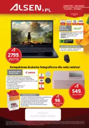Gazetka promocyjna Alsen - Gazetka Alsen - Gazetka - ważna od 31.05 do 31.05.2025 - strona 1 - produkty: Piec, Gra, Telefon, Notebook, Papier, Cień, Klej, Mysz, Procesor, Drukarka, Komputer, Canon, Komputery, Album, Obraz, Intel, Grafika
