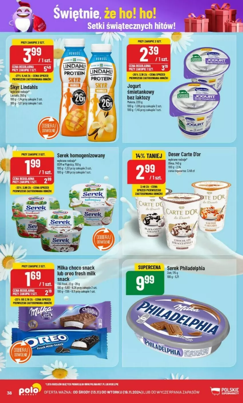 Gazetka promocyjna PoloMarket - ważna 13.11 do 19.11.2024 - strona 32 - produkty: Carte d'Or, Deser, Milka, Oreo, Philadelphia, Ser, Serek