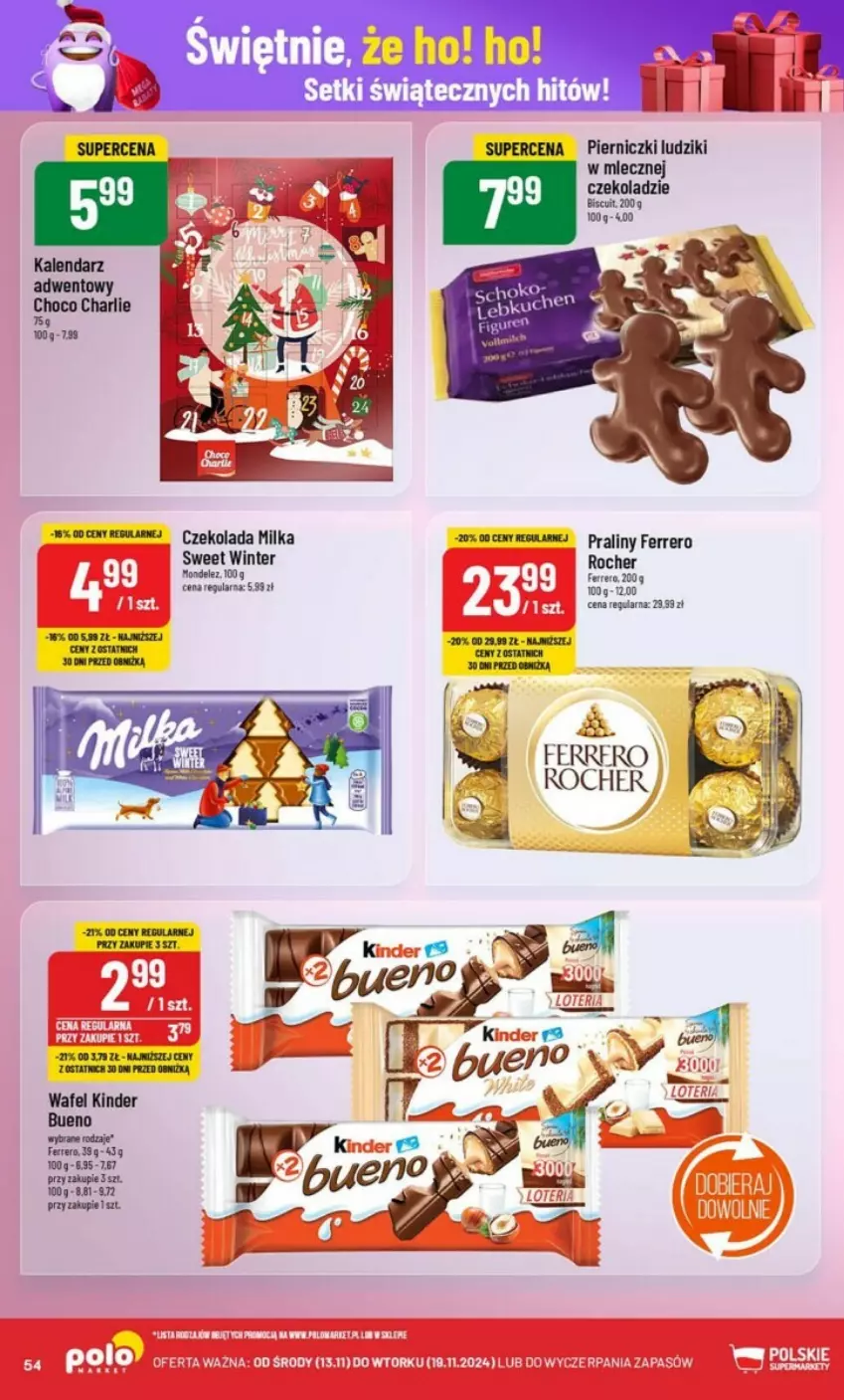 Gazetka promocyjna PoloMarket - ważna 13.11 do 19.11.2024 - strona 50 - produkty: Czekolada, Ferrero, Milka, Praliny